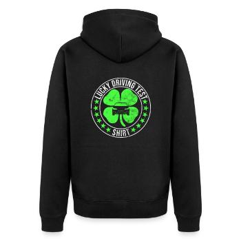 Driving test - Driving test Driving licence - Unisex Premium Organic Zip Hoodie - black - Back - Nico (187cm)