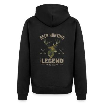 Légende de la chasse au cerf Red Chasse aux bois de cerf - Veste à capuche bio Premium Unisexe - noir - Dos - Nico (187cm)