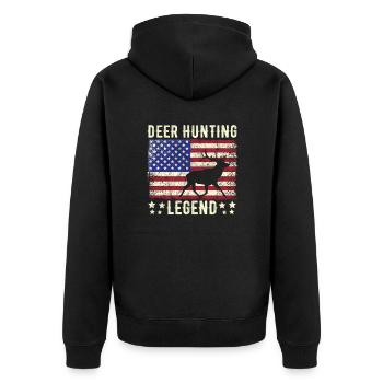 Légende de la chasse au cerf Red Chasse aux bois de cerf - Veste à capuche bio Premium Unisexe - noir - Dos - Nico (187cm)