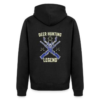 Légende de la chasse au cerf Red Chasse aux bois de cerf - Veste à capuche bio Premium Unisexe - noir - Dos - Nico (187cm)