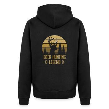 Légende de la chasse au cerf Red Chasse aux bois de cerf - Veste à capuche bio Premium Unisexe - noir - Dos - Nico (187cm)