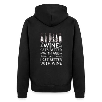 Le vin s’améliore avec l’âge Toast au vin - Veste à capuche bio Premium Unisexe - noir - Dos - Nico (187cm)