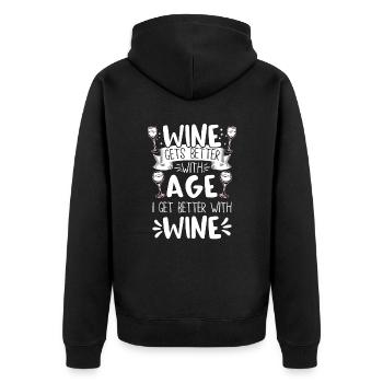 Le vin s’améliore avec l’âge Toast au vin - Veste à capuche bio Premium Unisexe - noir - Dos - Nico (187cm)