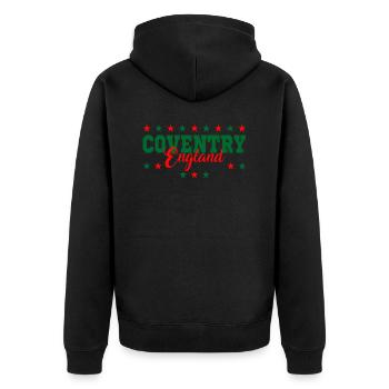 Coventry - Unisex Premium Organic Zip Hoodie - black - Back - Nico (187cm)
