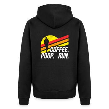 Coffee Poop Run Fun Trail Running Graphics - Veste à capuche bio Premium Unisexe - noir - Dos - Nico (187cm)