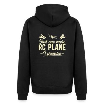 RC Flugzeug Modellbau Modellflieger - Unisex Premium Bio Zip Hoodie - Schwarz - Hinten - Nico (187cm)