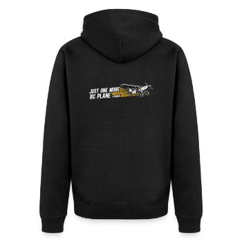 RC Flugzeug Modellbau Modellflieger - Unisex Premium Bio Zip Hoodie - Schwarz - Hinten - Nico (187cm)