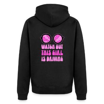Driving licence test Driving test - Unisex Premium Organic Zip Hoodie - black - Back - Nico (187cm)