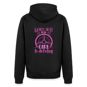 Driving licence test Driving test - Unisex Premium Organic Zip Hoodie - black - Back - Nico (187cm)