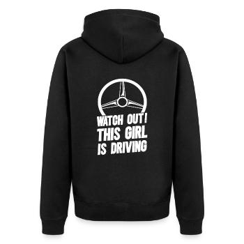 Driving licence test Driving test - Unisex Premium Organic Zip Hoodie - black - Back - Nico (187cm)