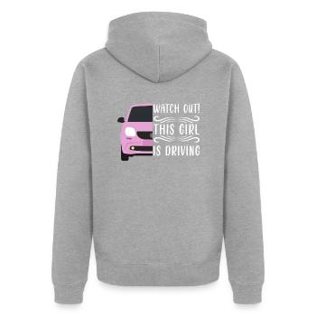 Driving licence test Driving test - Unisex Premium Organic Zip Hoodie - heather grey - Back - Nico (187cm)