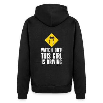 Driving licence test Driving test - Unisex Premium Organic Zip Hoodie - black - Back - Nico (187cm)