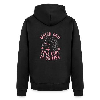 Driving licence test Driving test - Unisex Premium Organic Zip Hoodie - black - Back - Nico (187cm)