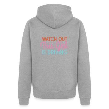 Driving licence test Driving test - Unisex Premium Organic Zip Hoodie - heather grey - Back - Nico (187cm)