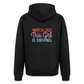 Driving licence test Driving test - Unisex Premium Organic Zip Hoodie - black - Back - Nico (187cm)