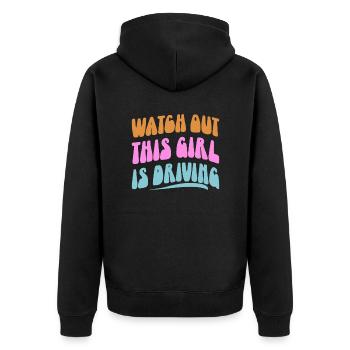 Driving licence test Driving test - Unisex Premium Organic Zip Hoodie - black - Back - Nico (187cm)