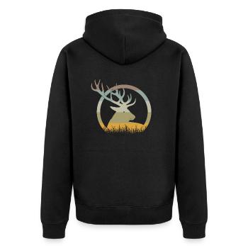 Cerf - Veste à capuche bio Premium Unisexe - noir - Dos - Nico (187cm)