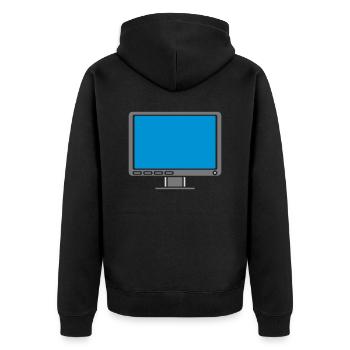 Design Screen Display Computer - Unisex Premium Organic Zip Hoodie - black - Back - Nico (187cm)