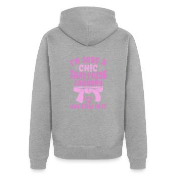 Lustiges Brazilian Jiu Jitsu-Zitat BJJ Frauen - Unisex Premium Bio Zip Hoodie - Grau meliert - Hinten - Nico (187cm)