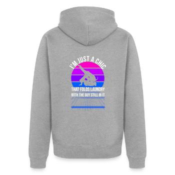 Lustiges Brazilian Jiu Jitsu-Zitat BJJ Frauen - Unisex Premium Bio Zip Hoodie - Grau meliert - Hinten - Nico (187cm)