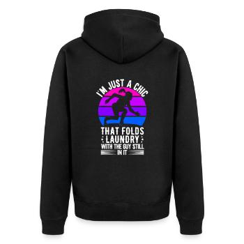 Funny Brazilian Jiu Jitsu Quote BJJ Women - Unisex Premium Organic Zip Hoodie - black - Back - Nico (187cm)