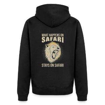 Que se passe-t-il sur Safari reste sur Safari Africa - Veste à capuche bio Premium Unisexe - noir - Dos - Nico (187cm)