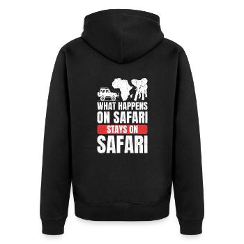 Africa Safari Animals Savannah Saying - Unisex Premium Organic Zip Hoodie - black - Back - Nico (187cm)