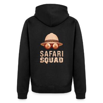 Safari-Modus - African Safari Adventures - Unisex Premium Bio Zip Hoodie - Schwarz - Hinten - Nico (187cm)