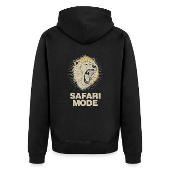 Safari-Modus - African Safari Adventures - Unisex Premium Bio Zip Hoodie - Schwarz - Hinten - Nico (187cm)