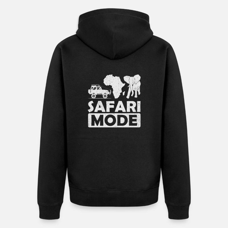 Safari Mode - African Safari Adventures - Veste à capuche bio Premium Unisexe - noir