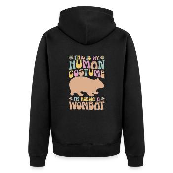 Drôle de dicton wombat australien - Veste à capuche bio Premium Unisexe - noir - Dos - Nico (187cm)