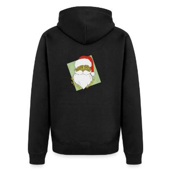 Nicholas HohoHO! - Unisex Premium Bio Zip Hoodie - Schwarz - Hinten - Nico (187cm)