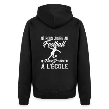 football joueur cadeau enfant homme garcon - Veste à capuche bio Premium Unisexe - noir - Dos - Nico (187cm)
