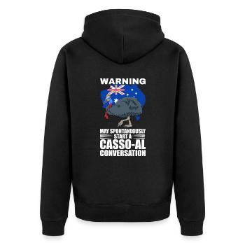 Retro Kasuar Vogel Vintage Kasuare - Unisex Premium Bio Zip Hoodie - Schwarz - Hinten - Nico (187cm)