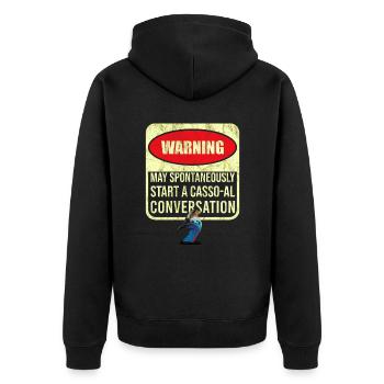 Retro Kasuar Vogel Vintage Kasuare - Unisex Premium Bio Zip Hoodie - Schwarz - Hinten - Nico (187cm)