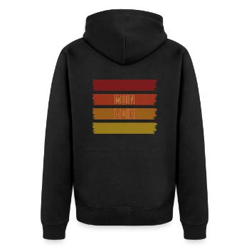 moin moin - Unisex Premium Bio Zip Hoodie - Schwarz - Hinten - Nico (187cm)