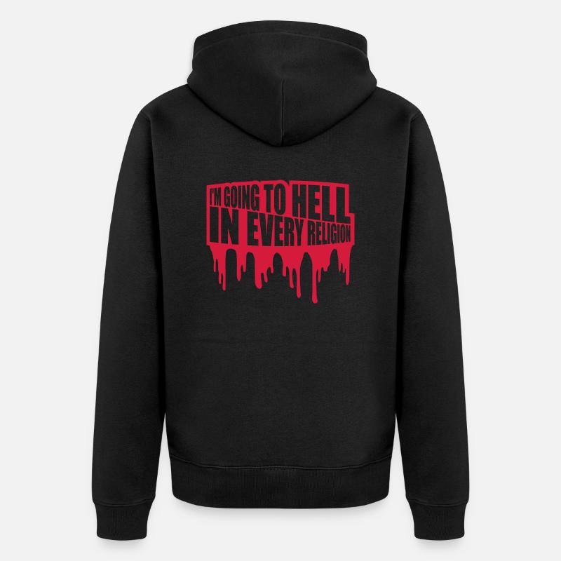 im going to hell - Unisex Premium Bio Zip Hoodie - Schwarz