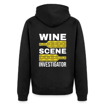 Wine Scene Investigator True Crime Wine Drinker - Unisex Premium Organic Zip Hoodie - black - Back - Nico (187cm)