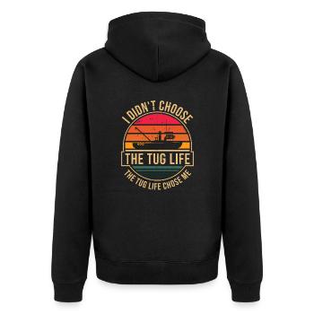 Schlepper Schleppboot Tug Life - Unisex Premium Organic Zip Hoodie - black - Back - Nico (187cm)