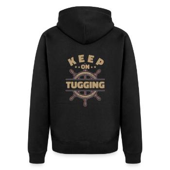 Schlepper Schleppboot Tug Life - Unisex Premium Organic Zip Hoodie - black - Back - Nico (187cm)