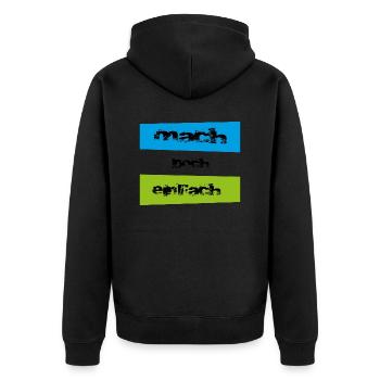 mach doch einfach - Unisex Premium Bio Zip Hoodie - Schwarz - Hinten - Nico (187cm)