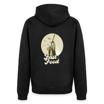 Waterfowl Duck Hunting Hunter Fast Food - Unisex Premium Organic Zip Hoodie - black - Back - Nico (187cm)