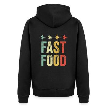 Waterfowl Duck Hunting Hunter Fast Food - Unisex Premium Organic Zip Hoodie - black - Back - Nico (187cm)