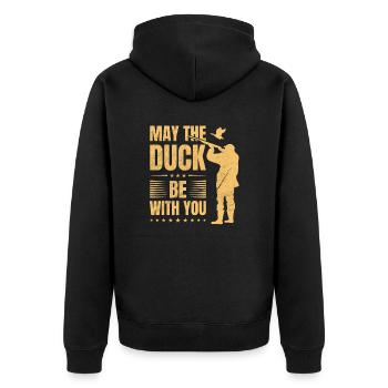 Citation de saison de chasse au canard Citation amusante - Veste à capuche bio Premium Unisexe - noir - Dos - Nico (187cm)