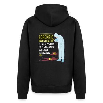 Forensic Technician Crime Scene Investigator Forensic Sentence - Unisex Premium Organic Zip Hoodie - black - Back - Nico (187cm)