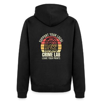 Forensic Technician Crime Scene Investigator Forensic Sentence - Unisex Premium Organic Zip Hoodie - black - Back - Nico (187cm)