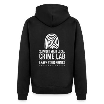 Forensic Technician Crime Scene Investigator Forensic Sentence - Unisex Premium Organic Zip Hoodie - black - Back - Nico (187cm)