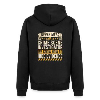 Forensic Technician Crime Scene Investigator Forensic Sentence - Unisex Premium Organic Zip Hoodie - black - Back - Nico (187cm)