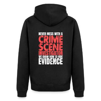 Forensic Technician Crime Scene Investigator Forensic Sentence - Unisex Premium Organic Zip Hoodie - black - Back - Nico (187cm)