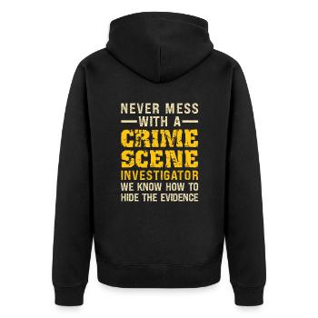 Forensic Technician Crime Scene Investigator Forensic Sentence - Unisex Premium Organic Zip Hoodie - black - Back - Nico (187cm)